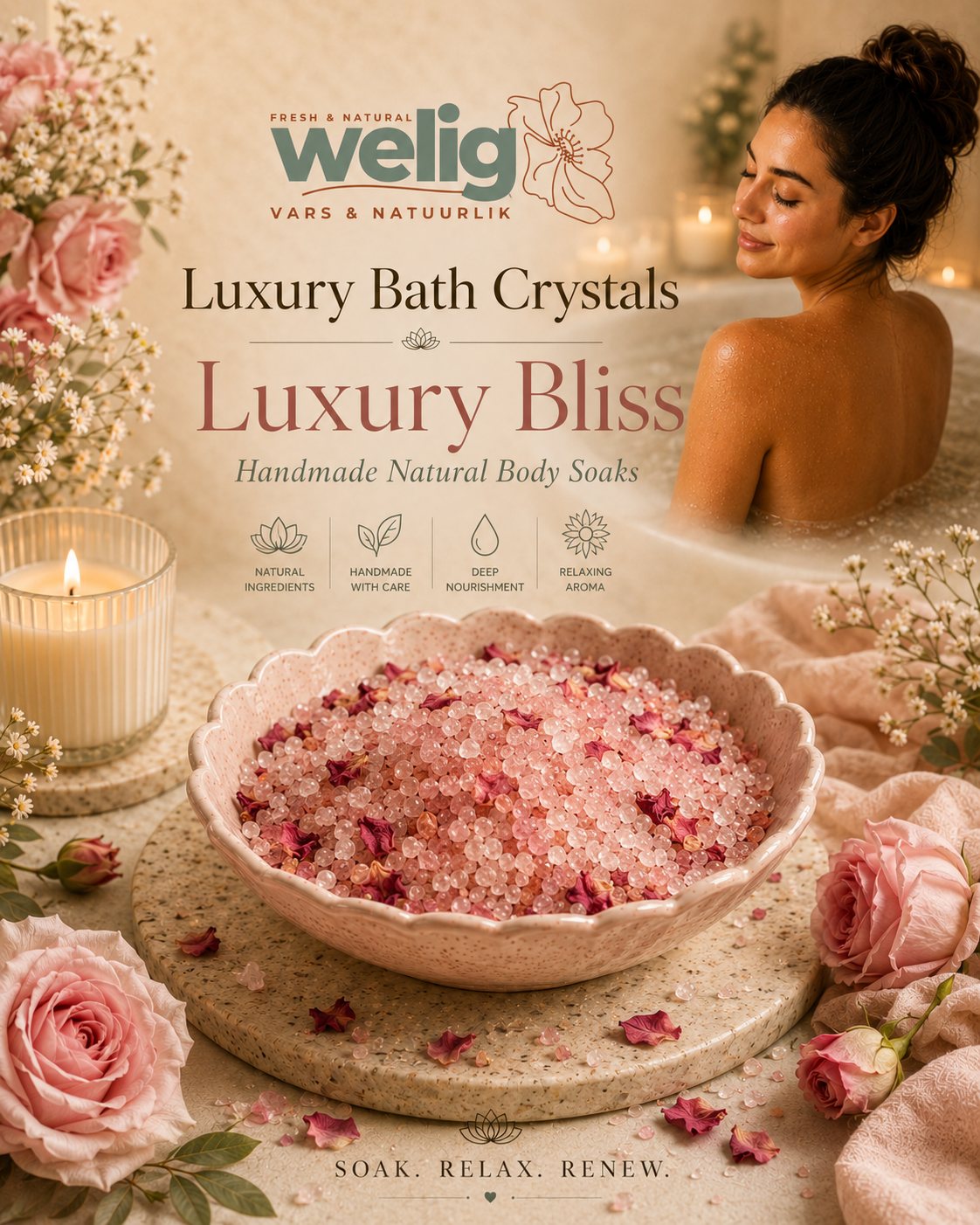 Welig Luxury Bath Crystals Collection | Handmade Natural Body Soaks