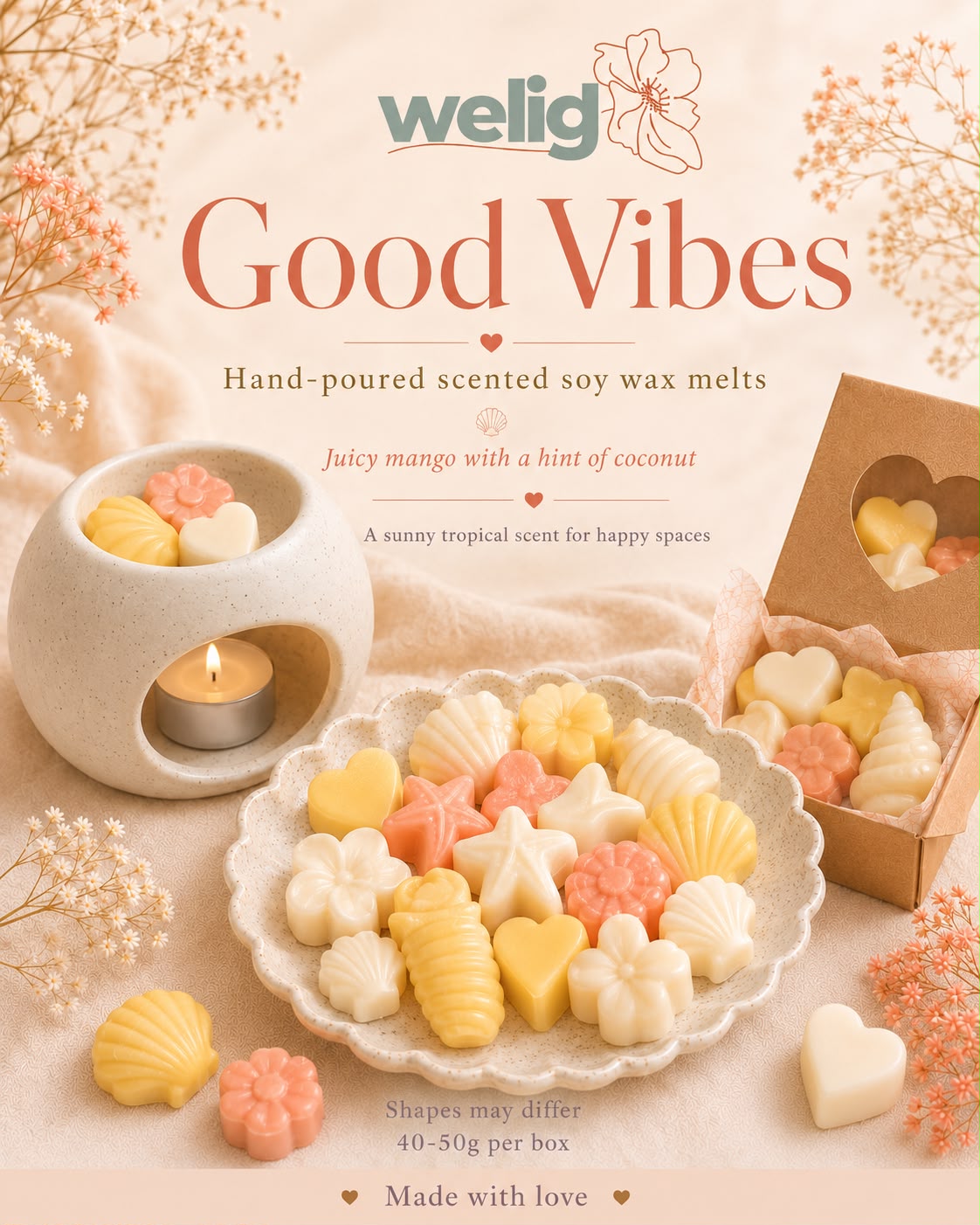 Welig Scented Soy Wax Melts & Burner Starter Set