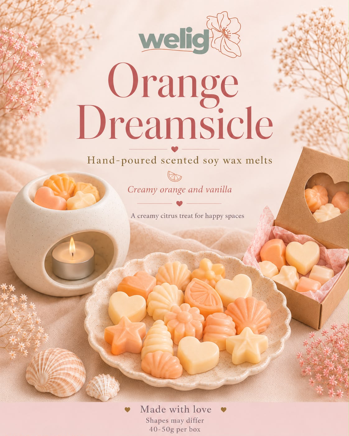 Welig Scented Soy Wax Melts & Burner Starter Set