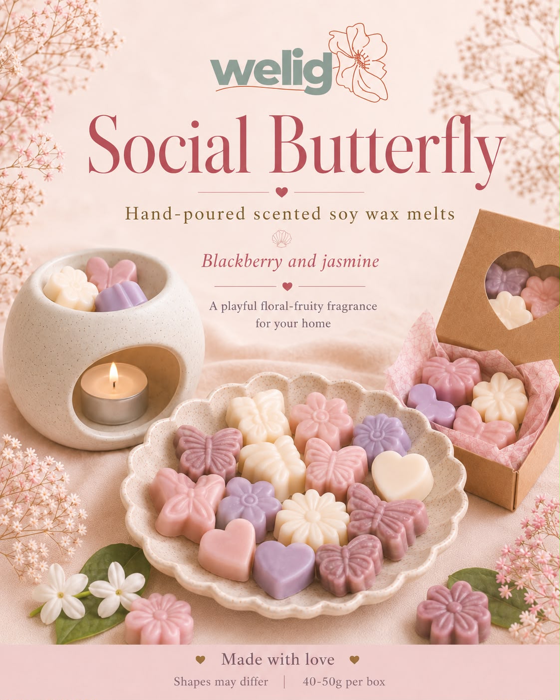 Welig Scented Soy Wax Melts & Burner Starter Set